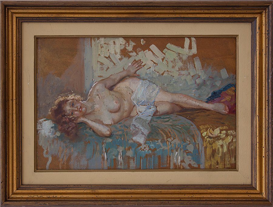 francesco de nicola: Nudo femminile sdraiato
